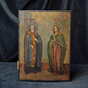 Купить старинную икону Святого Иоанна и Святой Марины
