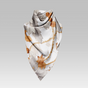 white luxury scarf around the neck