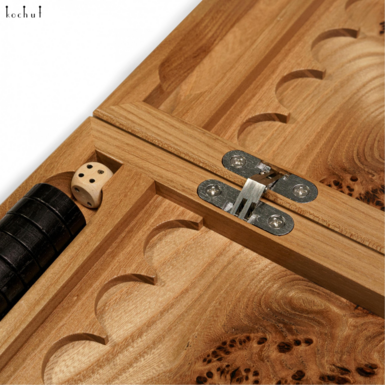 Handmade wooden backgammon photo