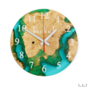 Handmade wooden wall clock "Continuum" (turquoise) by Kochut photo