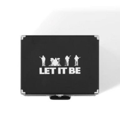 record player with Beatles photo