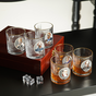 Set of 6 crystal whiskey glasses with silver plating and enamels "Prominent Ukrainians"