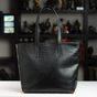 Handmade "Black Beauty" women's leather shopping bag photo