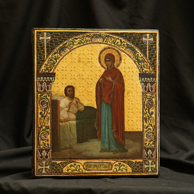 Купить старинную икону Божьей Матери Божией Матери «Целительница»