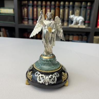 wow video Brass figurine "Archangel Gabriel" with gilding and silver plated