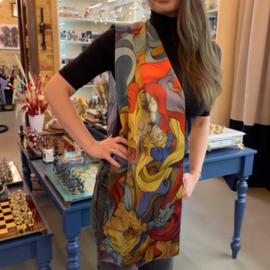 wow video Silk scarf "Renaissance" from FAMA (limited collection, 30x150 cm)