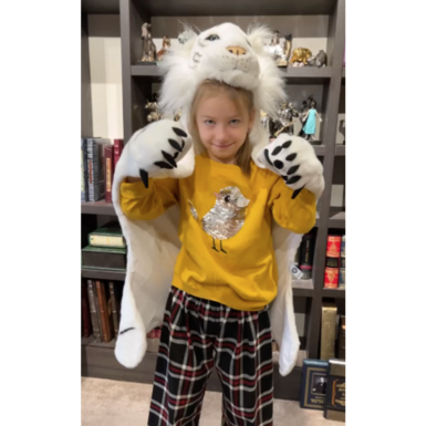 wow video Детский костюм "Накидка-плащ белый тигр" из плюша