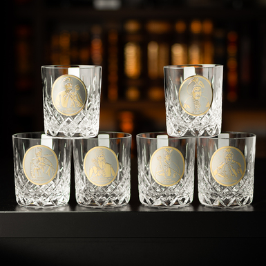 Set of crystal whiskey glasses photo