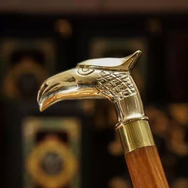 cane with a handle in the shape of an eagle's head