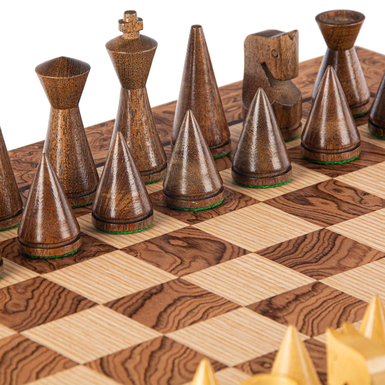 шахматы из натурального дуба фото