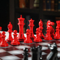 шахматы красного и черного цвета фото