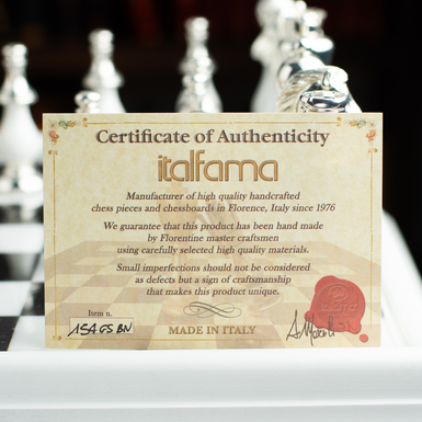сертификат к шахматам Italfama фото
