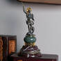 Statuette "George the Victorious" in brass "Pandora", marble, gilt and silver