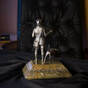 "Hunter" statuette of brass "Pandora", marble and black silver plating