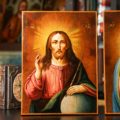 Купити старовинну ікону Ісуса Христа