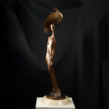 Бронзова скульптура ручної роботи "Дама в шляпі" від Валентини Михалевич (6 кг) фото