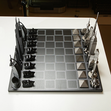шахи з фігурами у вигляді будівель фото 2