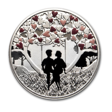 Silver gift coin "Romantic Love" photo