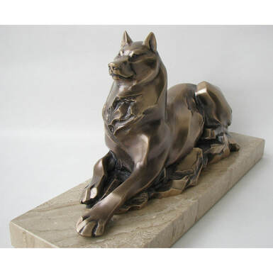 Бронзова скульптура вовка ручної роботи "Вожак" від Андрія Васильченка (7 кг)