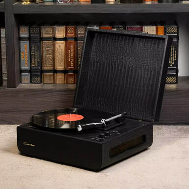Mercury Portable Turntable Black Croc Vinyl Record Player by Crosley
