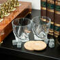 Whiskey gift set of 2 crystal glasses in a wooden case