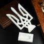 Handmade statuette "Trident" made of white marble by MARKAM