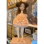 wow video Маленькая авторская интерьерная кукла ручной работы в розовом