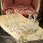 Vintage set of 4 decanters and 16 glasses, France photo