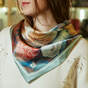 Shawl made of natural silk "Лев" by FAMA (limited collection, 65х65 см)