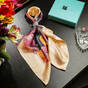 Shawl made of natural silk "Стімпанк кіт" by FAMA (limited collection, 65х65 см)