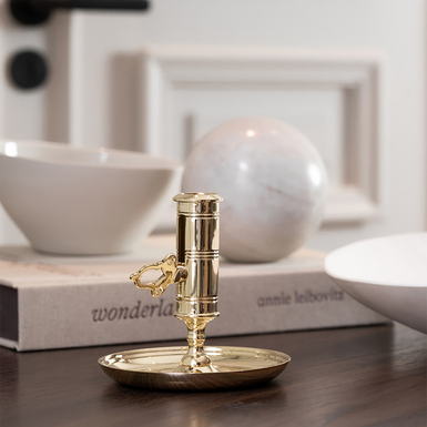 Polished brass candlestick