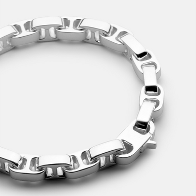 Silver plated steel bracelet "Argent" (size S) by Skultuna (unisex)