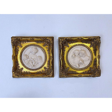 pair of antique bas-reliefs photo