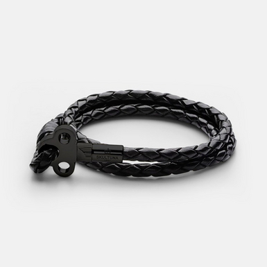 Skultuna genuine leather bracelet "Titanium" (size M) (unisex)