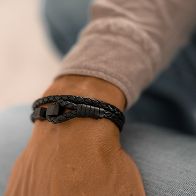 Leather bracelet "Lars" from Skultuna (unisex)