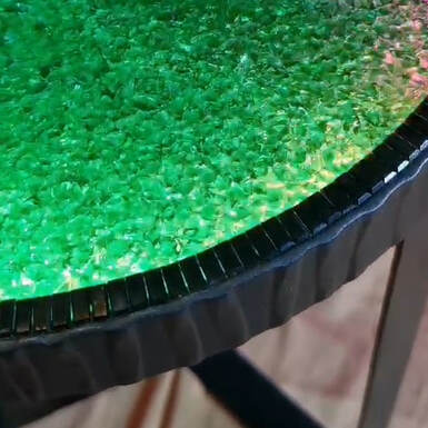 wow video Handmade coffee table with RGB lighting and control panel "Northern lights"