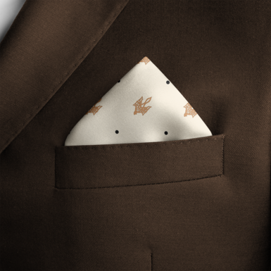 a pocket handkerchief in a jacket