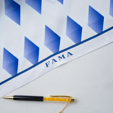 handkerchief with the Fama logo