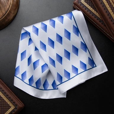 pocket handkerchief white blue