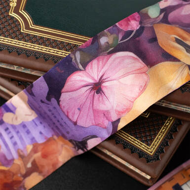 Silk twill "Melody of flowers" from FAMA (limited collection, 90x7 cm)