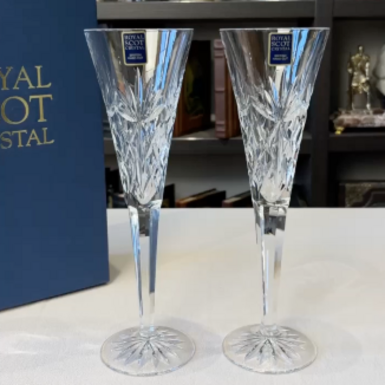 wow video Crystal champagne glasses "London" (2 pcs.) by Royal Buckingham, Great Britain