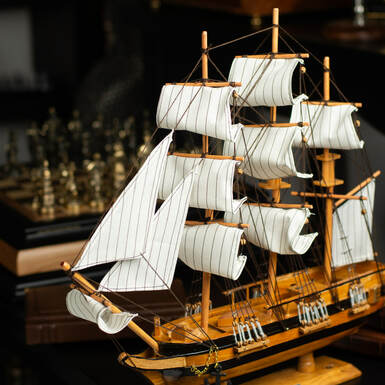 18th century Bounty ship wooden model (55cm) by Nitsche