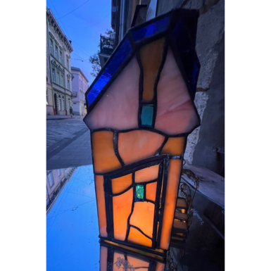 Lamp with stained glass "House of the center of Lviv"