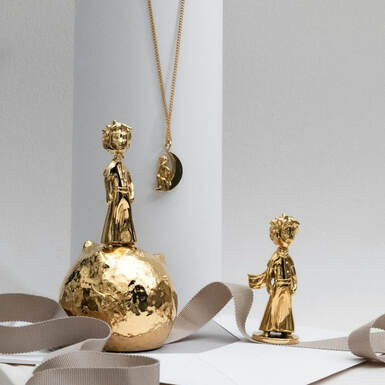 Gold plated steel pendant "The Little Prince" by Skultuna