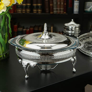 Silver plated heated dish "Banquet" photo