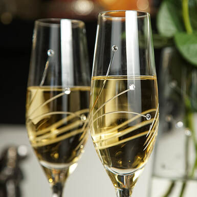 Set of champagne glasses photo