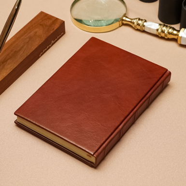 notebook in a cover made of leather photo