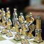 A set of chess with a board covered with precious metals from the Italian brand Italfama