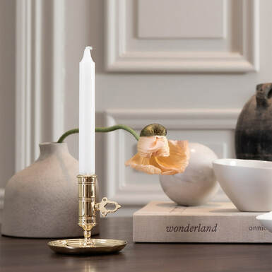 wow video "Candle" Polished Brass Candle Holder by Skultuna