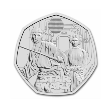 "Star Wars Luke Skywalker & Princess Leia" Coin, 50p photo